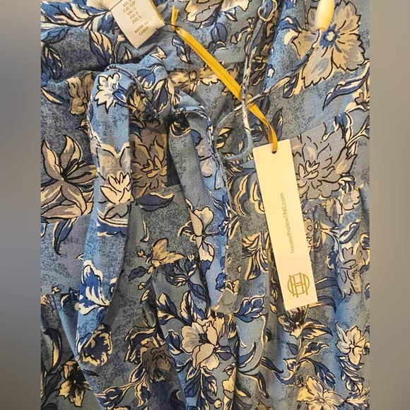 House of Harlow Dress Maxi Sz Small Spaghetti Strap Linen Blend Dress Front tie - Picture 8 of 9